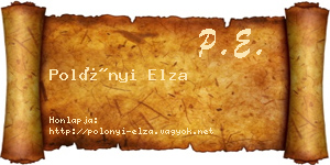 Polónyi Elza névjegykártya